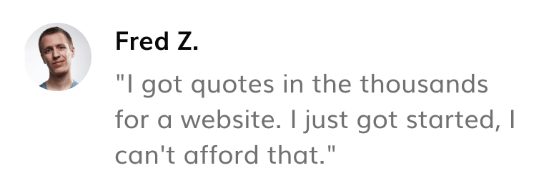 Testimonial about business owners trying to get a website without ueni